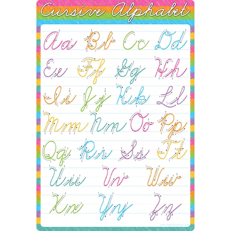 Ashley Productions Smart Poly Chart Cursive Alphabet, 13in x 19in 91076